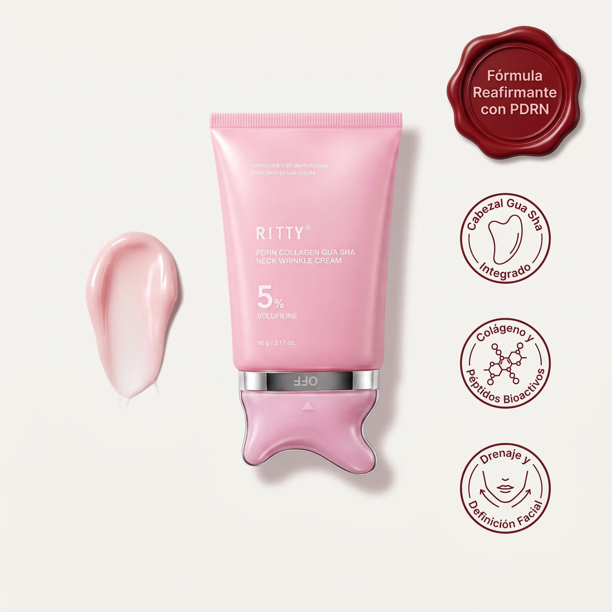 Crema Reafirmante de Cuello y Mandíbula con Cabezal Gua Sha — 1