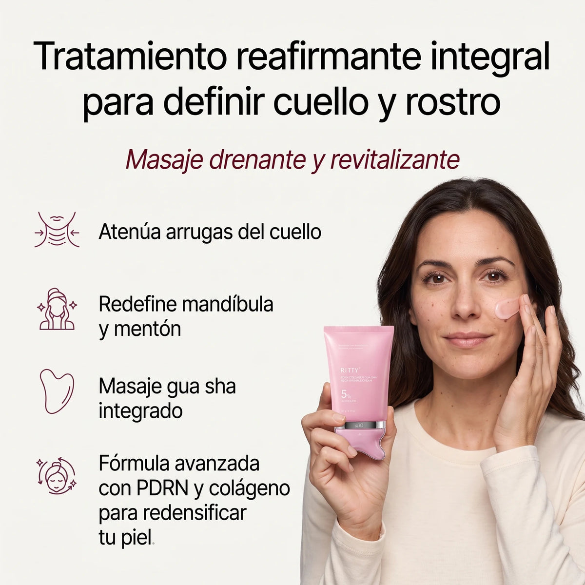 Crema Reafirmante de Cuello y Mandíbula con Cabezal Gua Sha — 3