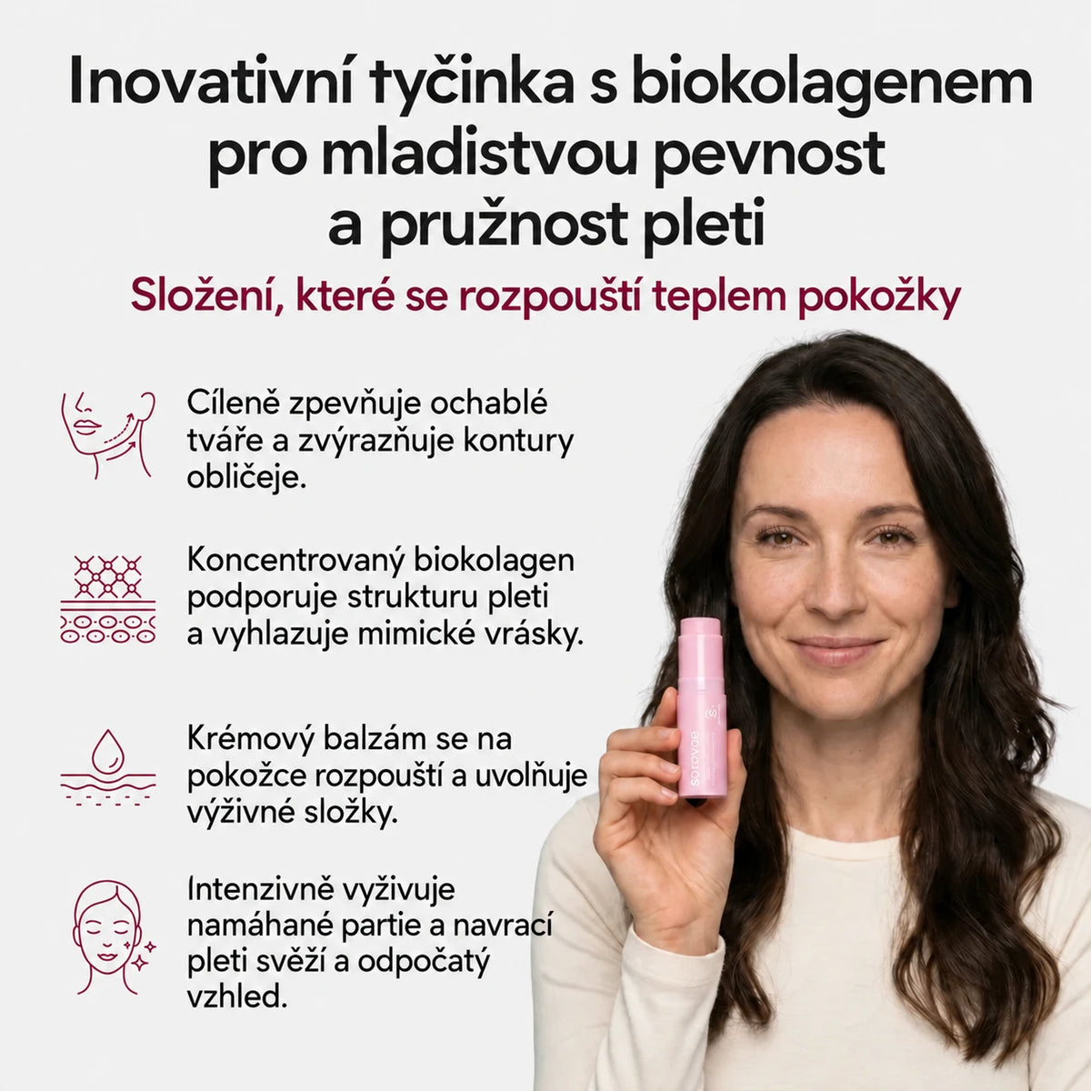 Soravae | Zpevňující balzám v tyčince s biokolagenem a PDRN pro kontury obličeje – fotografie produktu 4