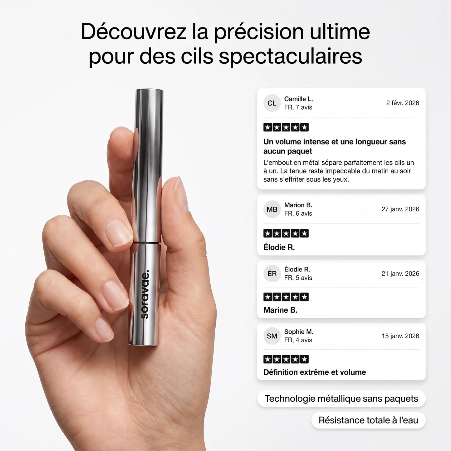 Baguette de Mascara Métallique Longue Tenue — 9