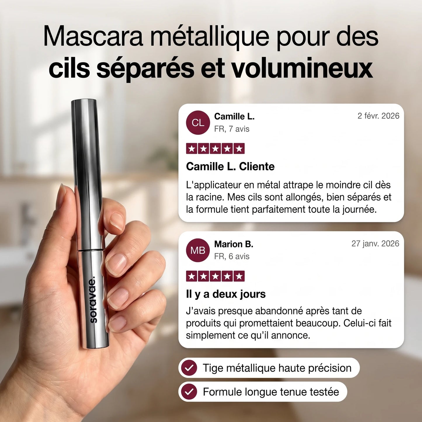 Baguette de Mascara Métallique Longue Tenue — 9