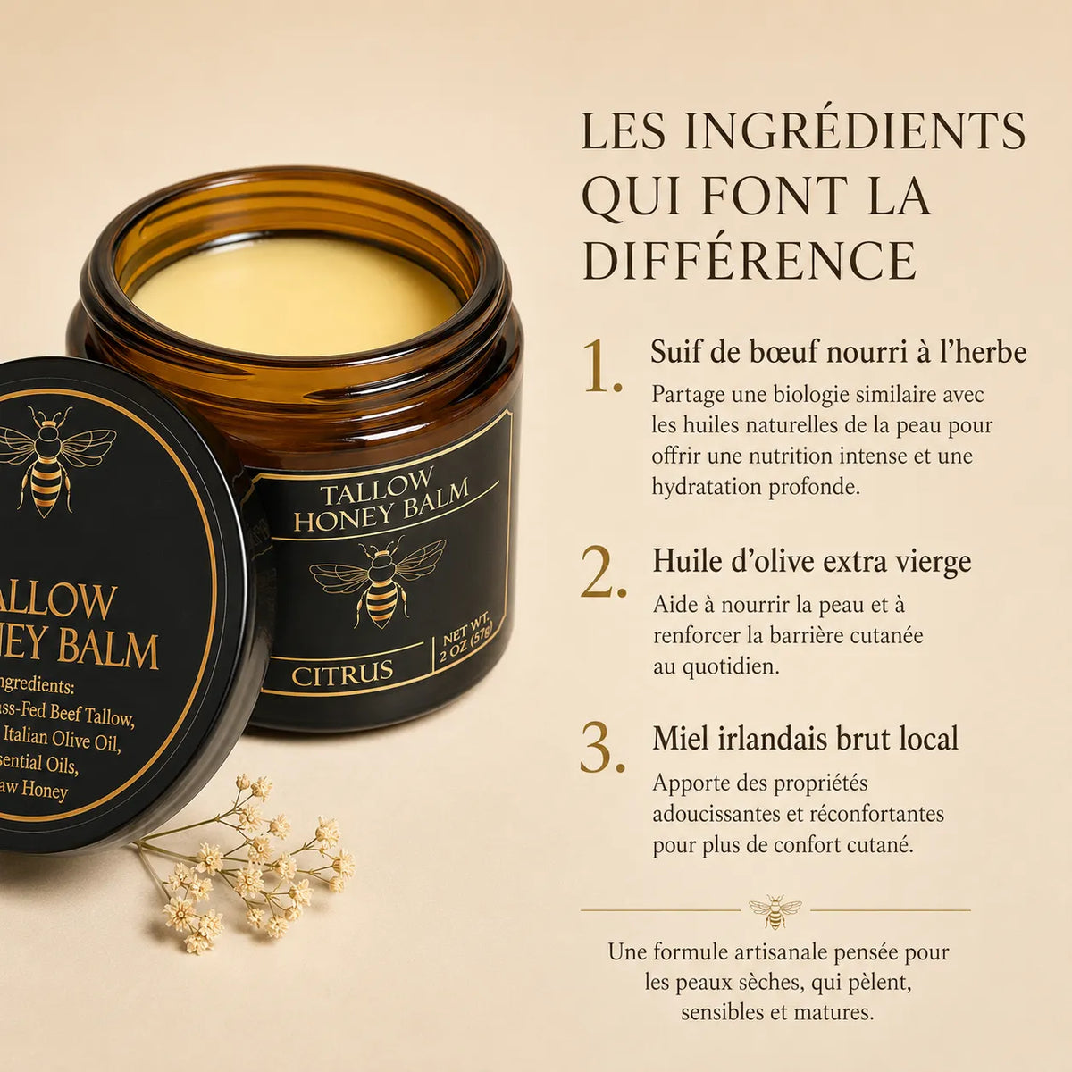 Soravae | Baume Hydratant au Suif et au Miel