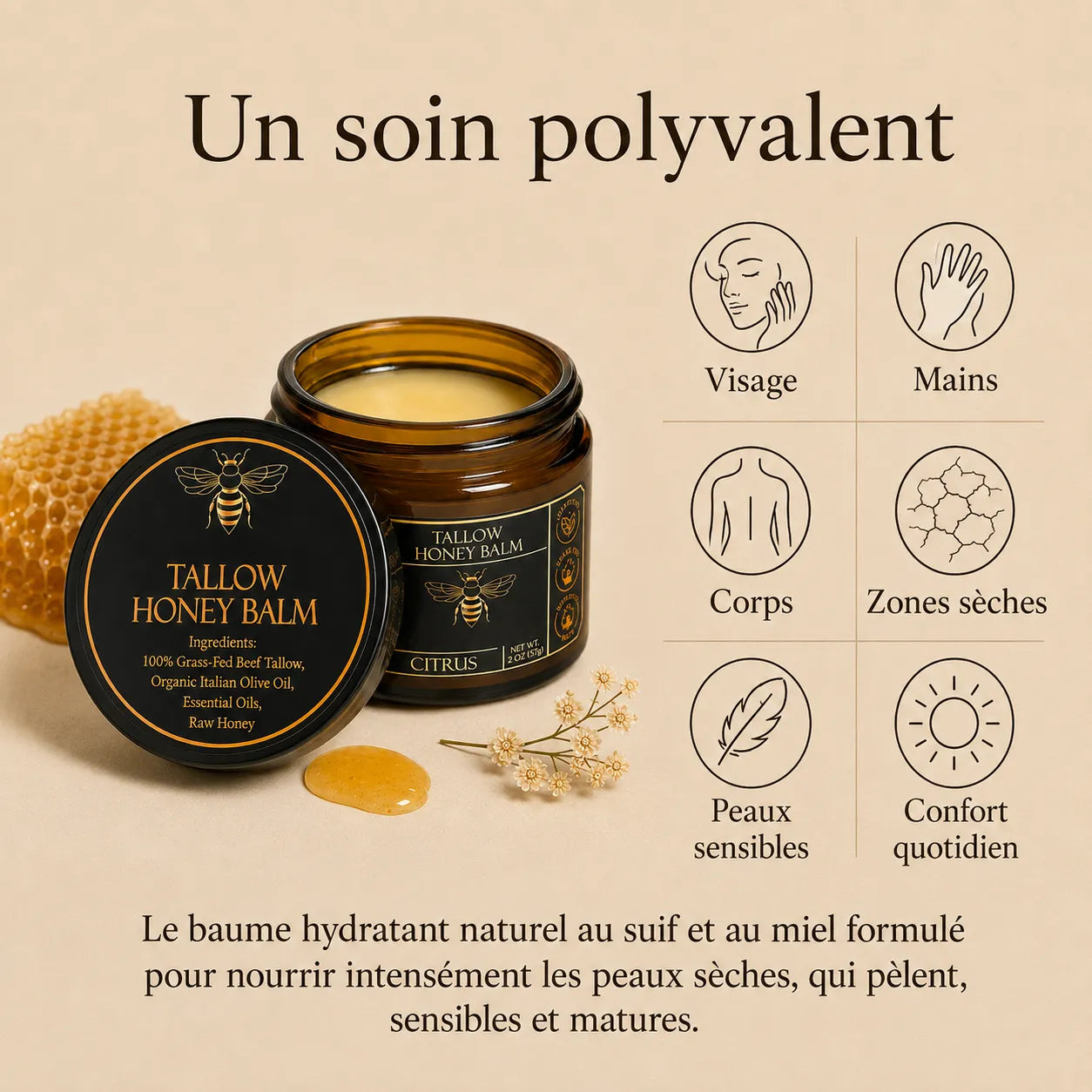 Soravae | Baume Hydratant au Suif et au Miel