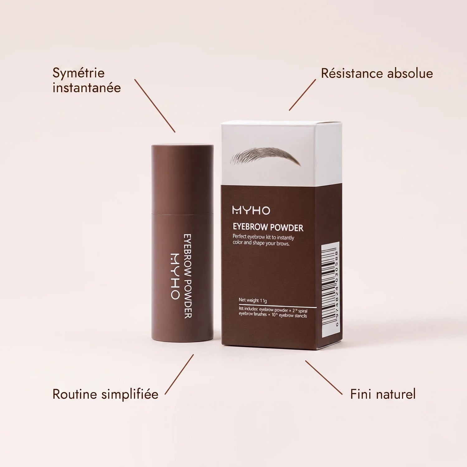 Poudre à sourcils imperméable et effet naturel, résultats