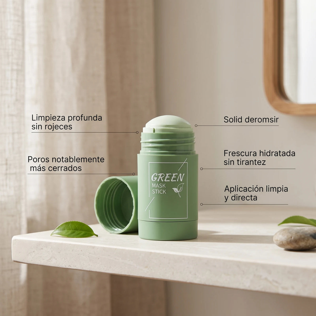 Barra Purificante Facial de Arcilla y Té Verde, resultados