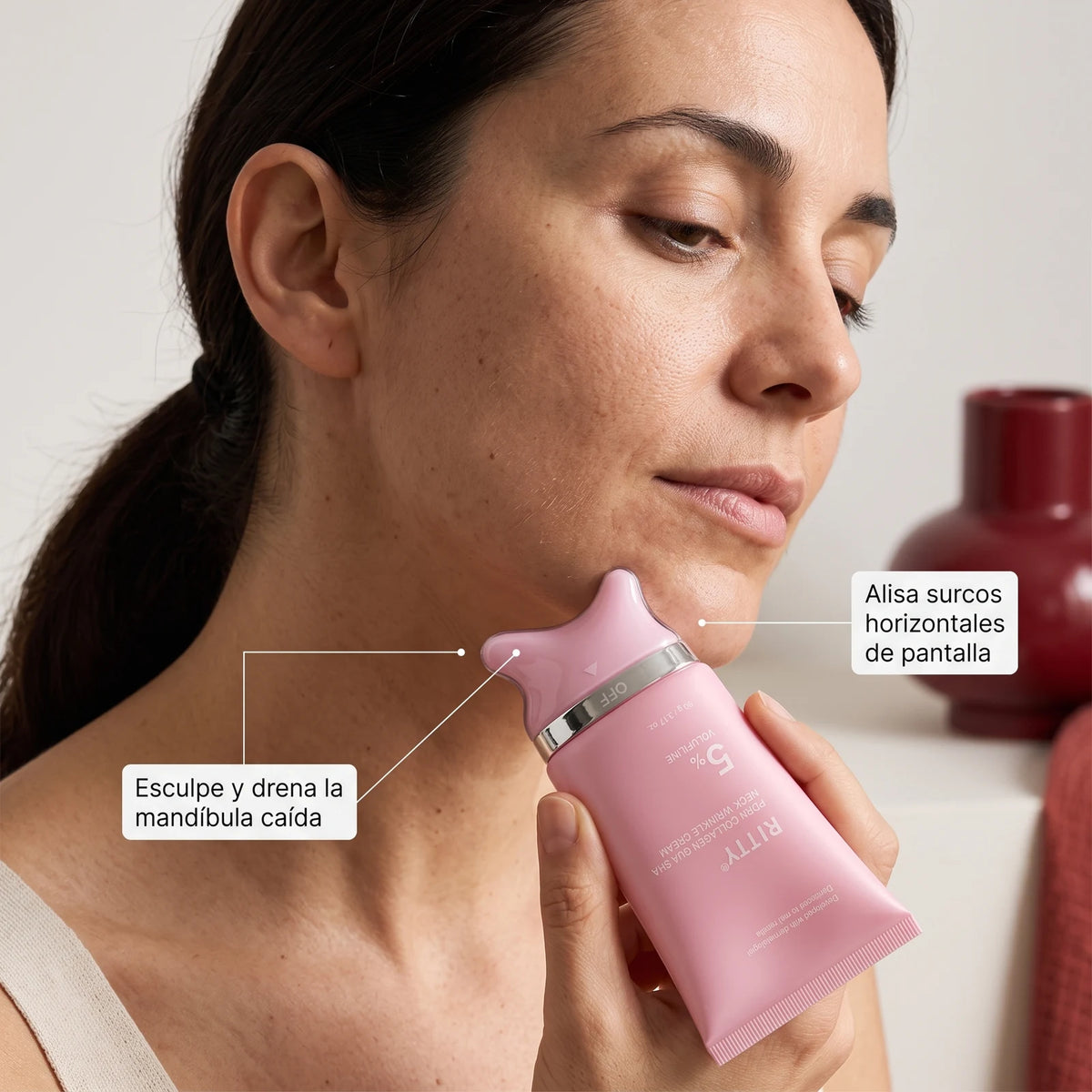 Crema Reafirmante de Cuello y Mandíbula con Cabezal Gua Sha, estilo de vida