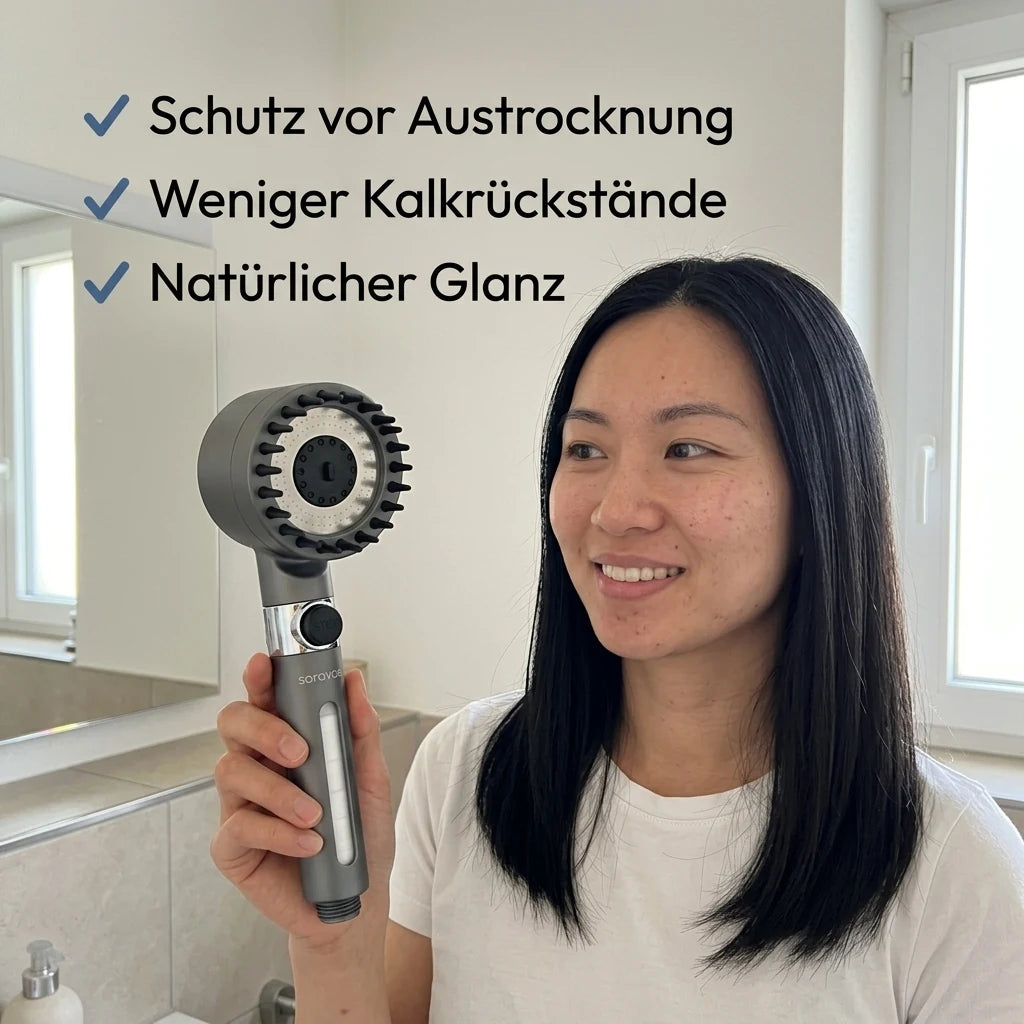 Reinigender Filter-Duschkopf für spürbar weicheres Haar und entspannte Kopfhaut, lifestyle
