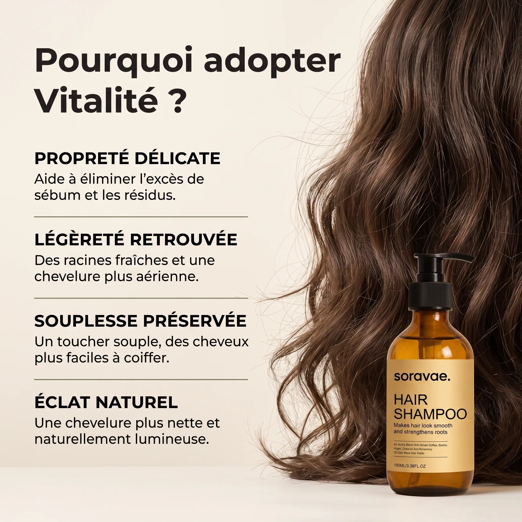Soravae Vitalité | Shampooing Botanique Fortifiant