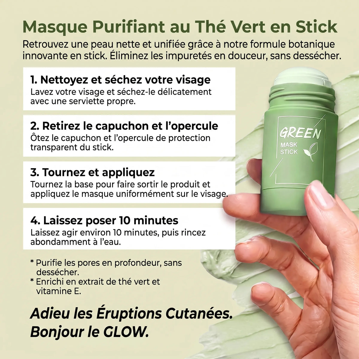 Soravae | Masque Purifiant au Thé Vert en Stick