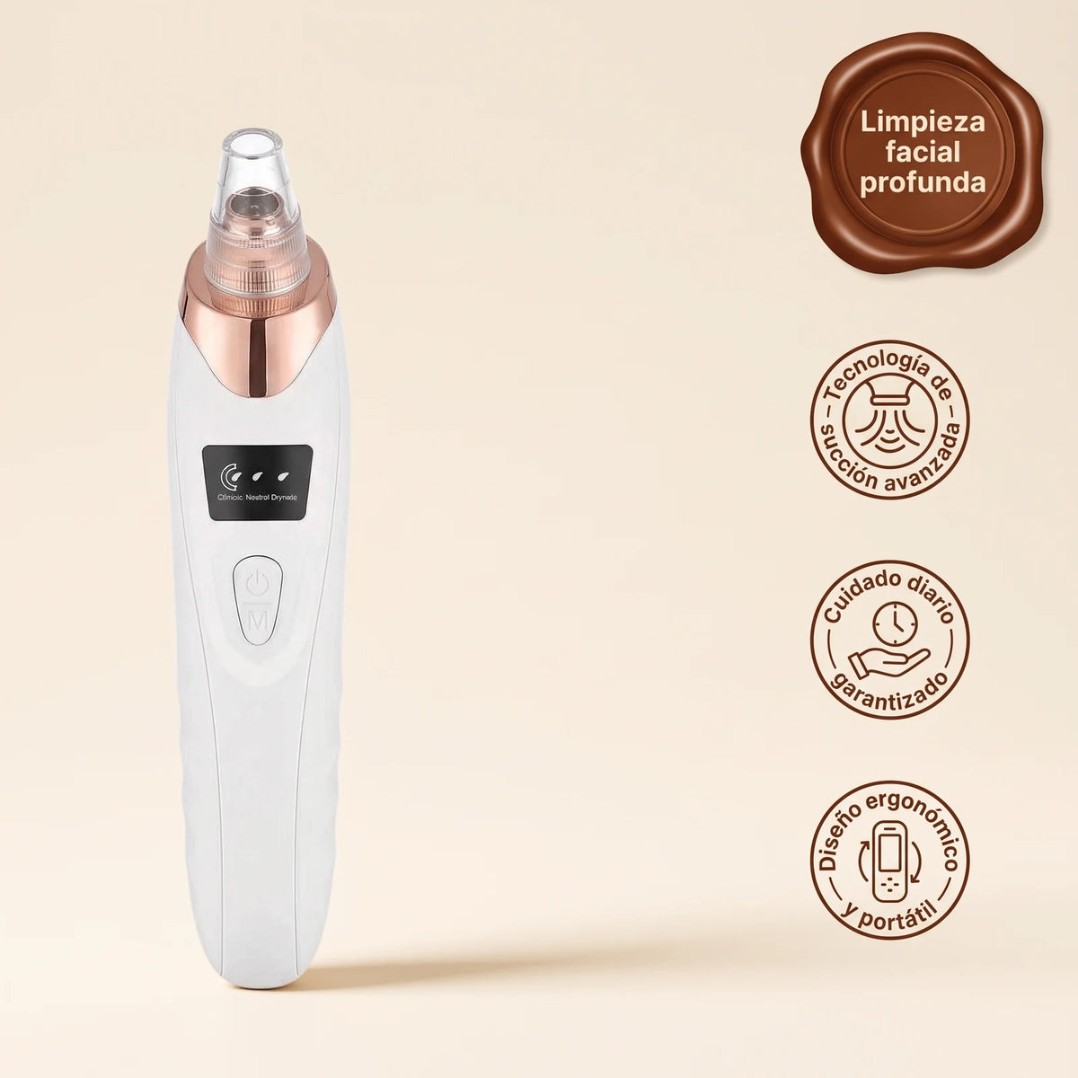 Dispositivo electrónico de succión para limpieza facial profunda — 1
