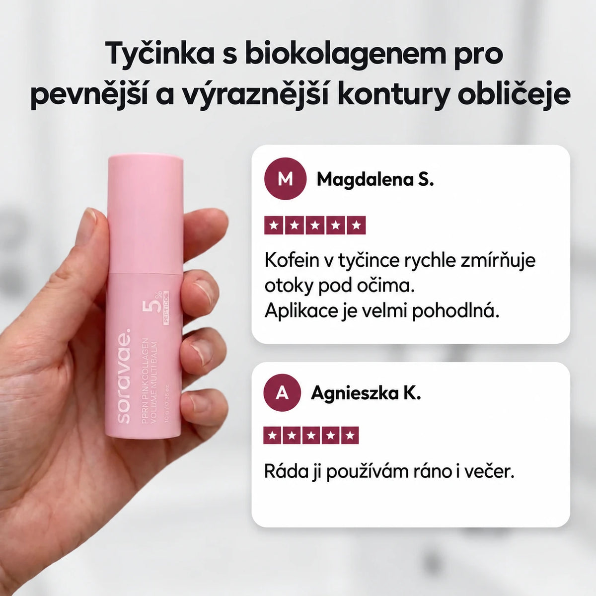Soravae | Zpevňující balzám v tyčince s biokolagenem a PDRN pro kontury obličeje – fotografie produktu 10