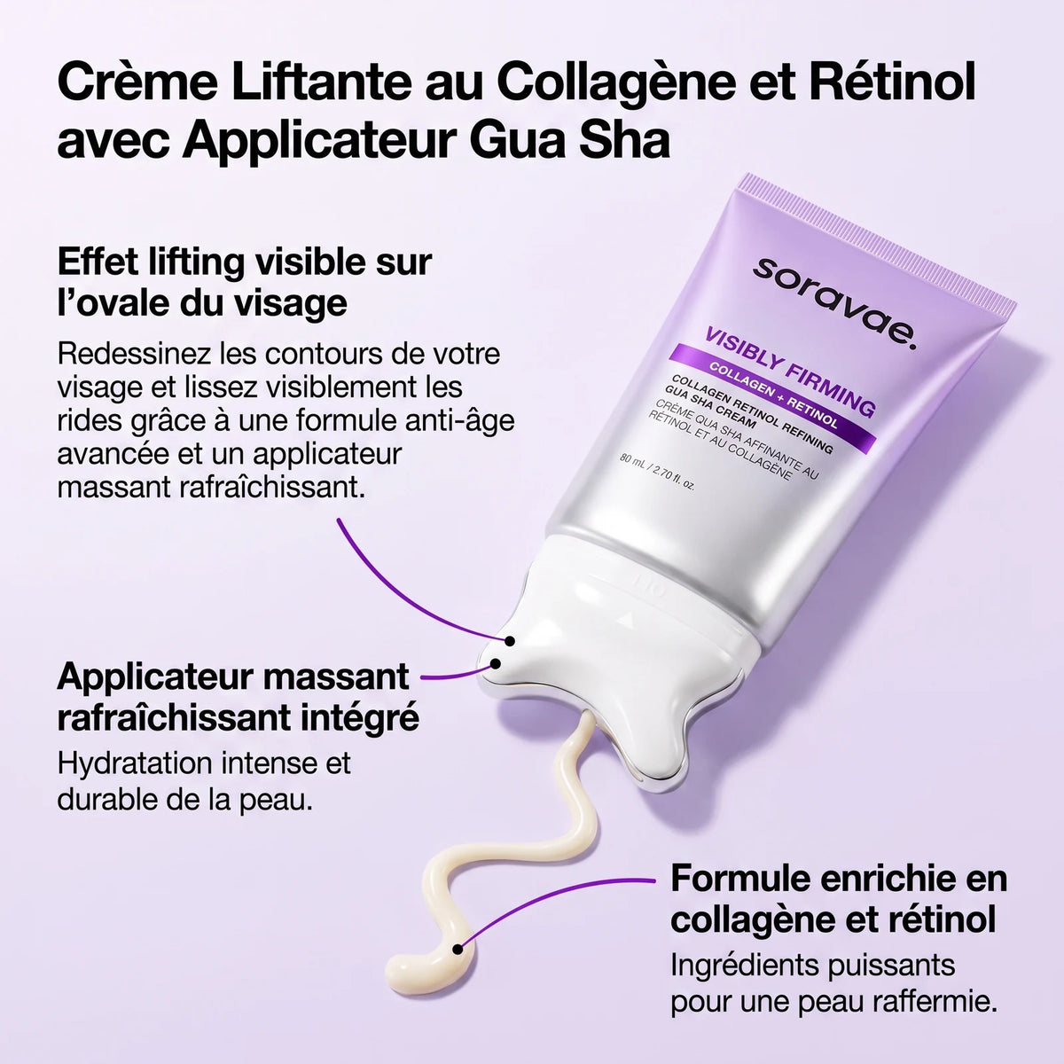 Crème Liftante au Collagène et Rétinol avec Applicateur Gua Sha — 3