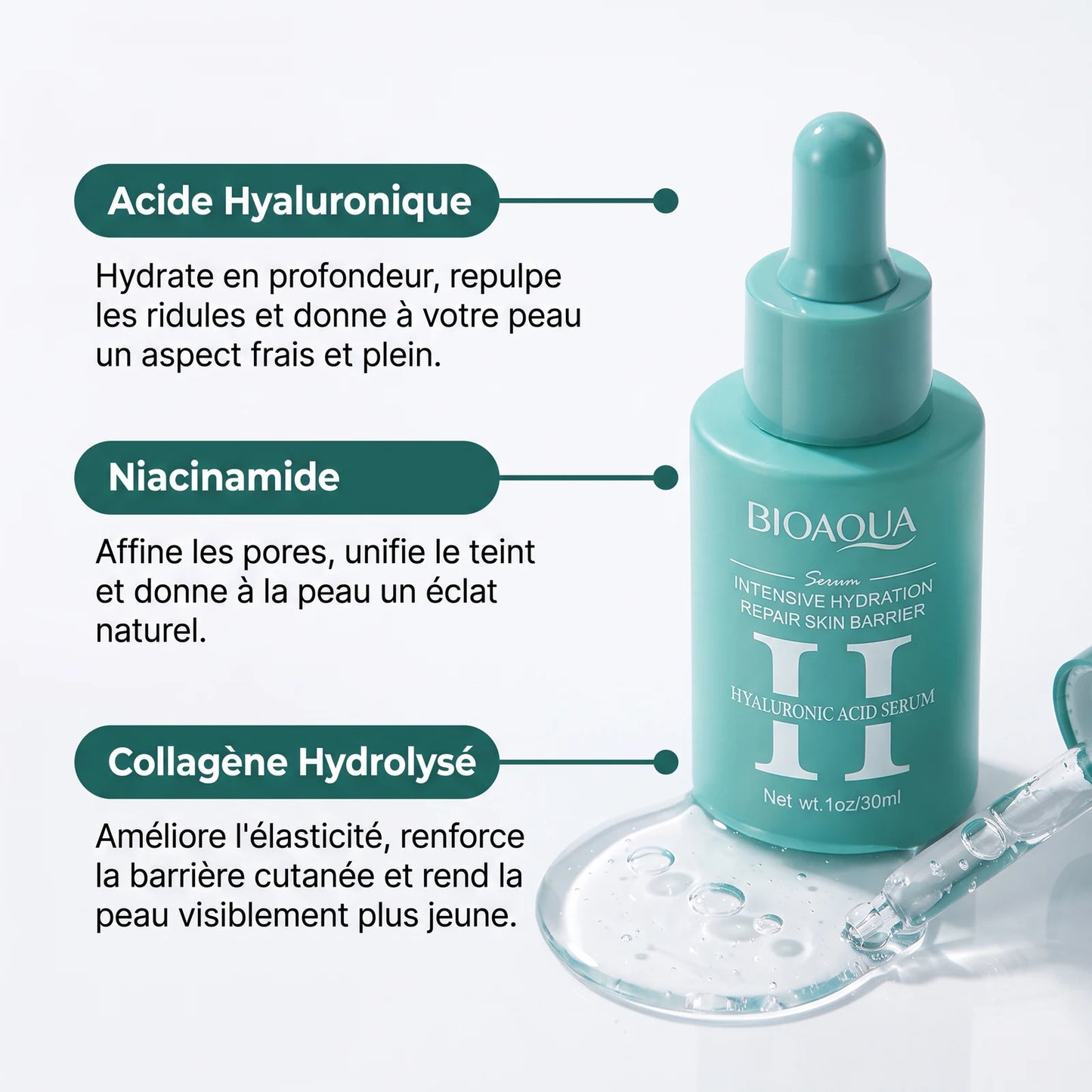 Sérum Hydratant Visage à l'Acide Hyaluronique — 3