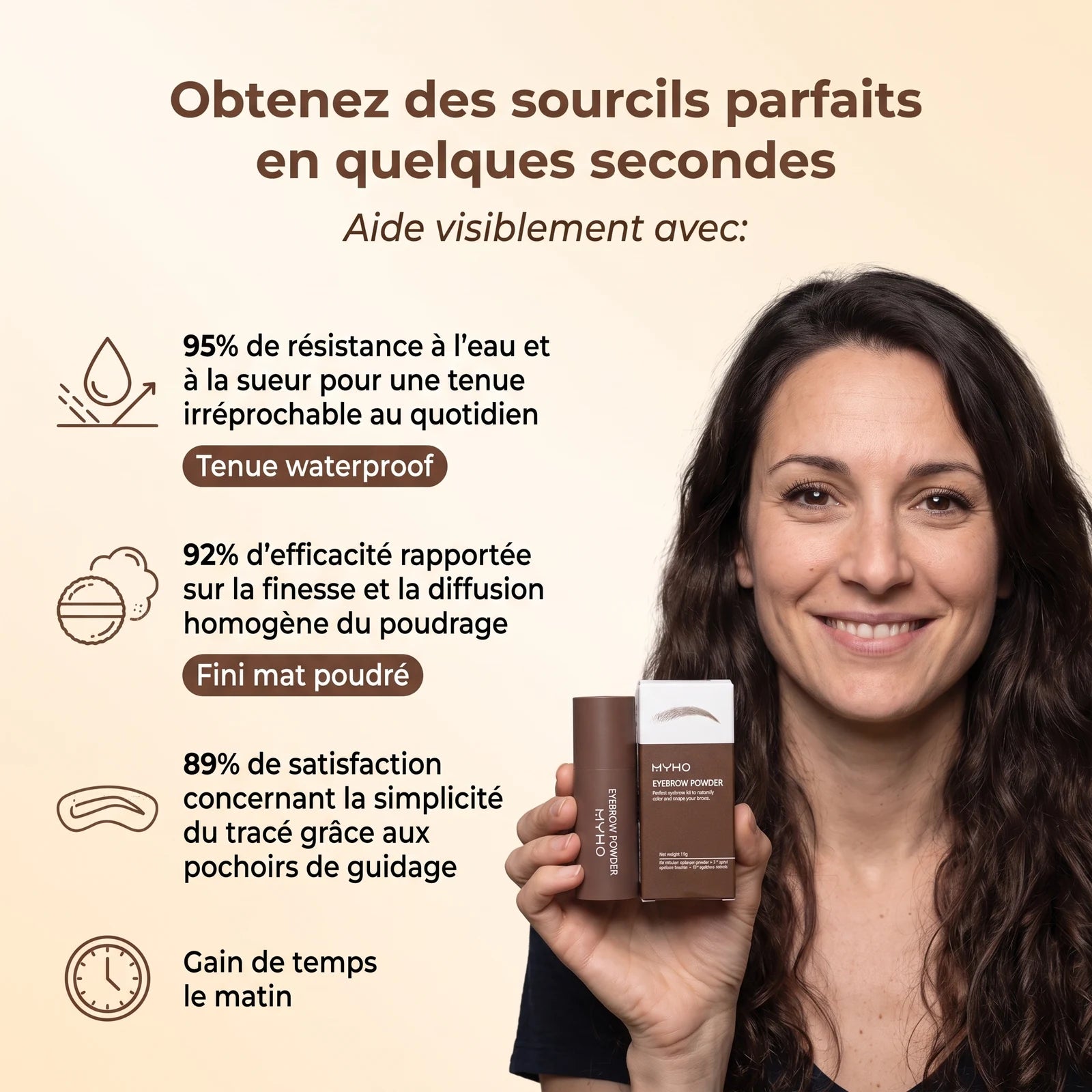 Poudre à sourcils imperméable et effet naturel — 3