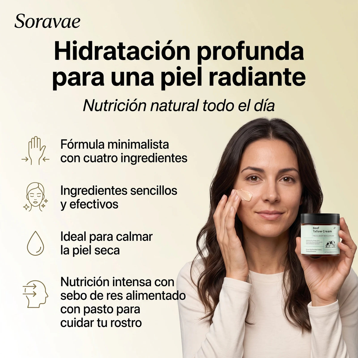Crema Hidratante Facial y Corporal de Sebo de Res — 3