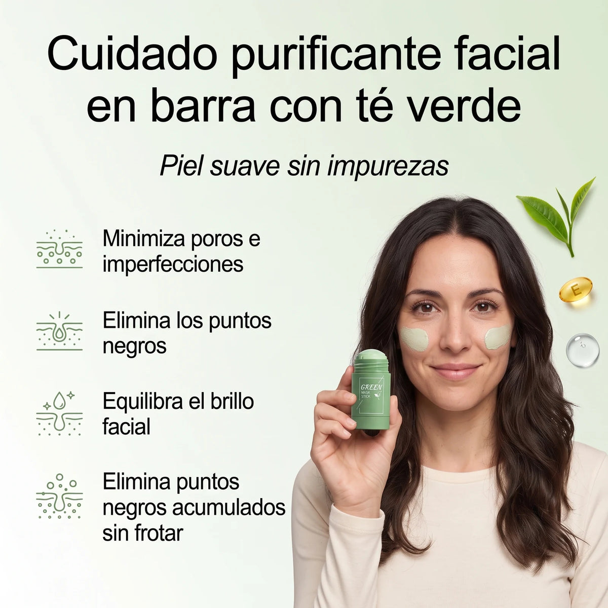 Barra Purificante Facial de Arcilla y Té Verde — 3