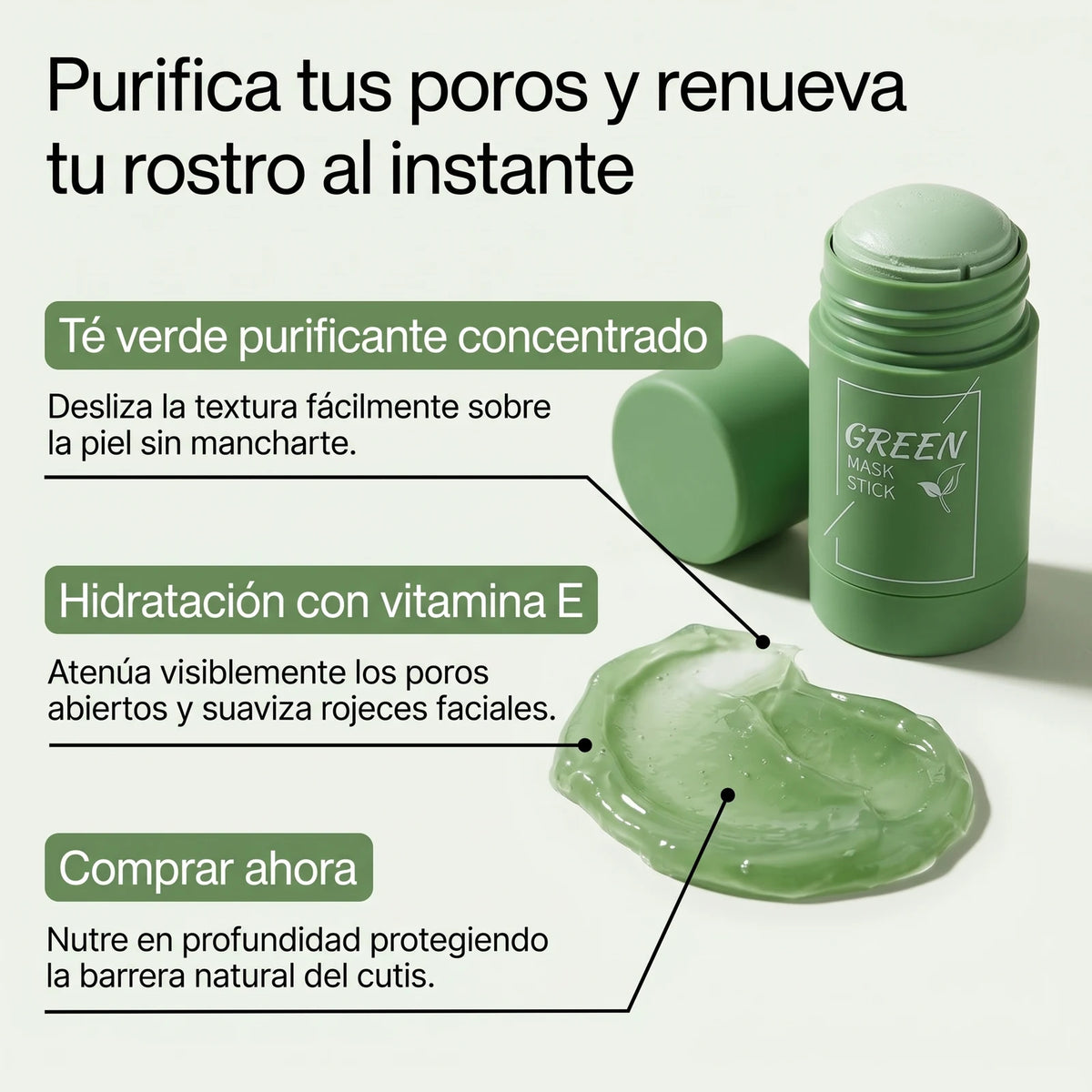 Barra Purificante Facial de Arcilla y Té Verde — 4