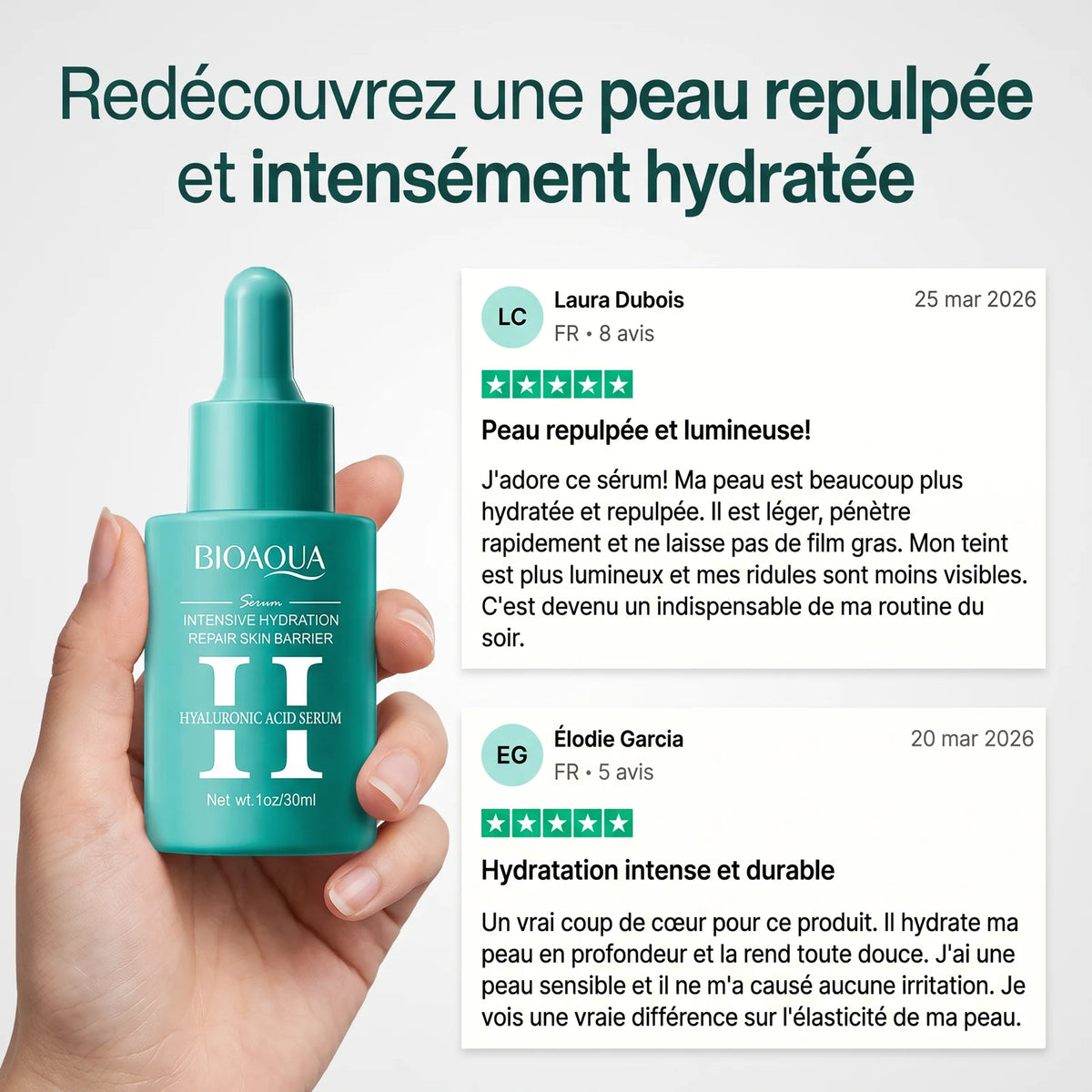Sérum Hydratant Visage à l'Acide Hyaluronique — 7