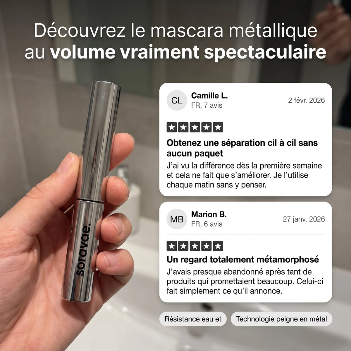 Baguette de Mascara Métallique Longue Tenue — 8