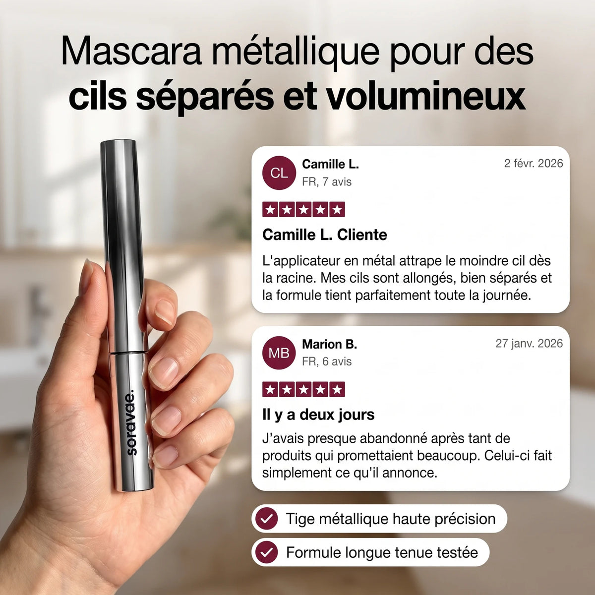 Baguette de Mascara Métallique Longue Tenue — 9