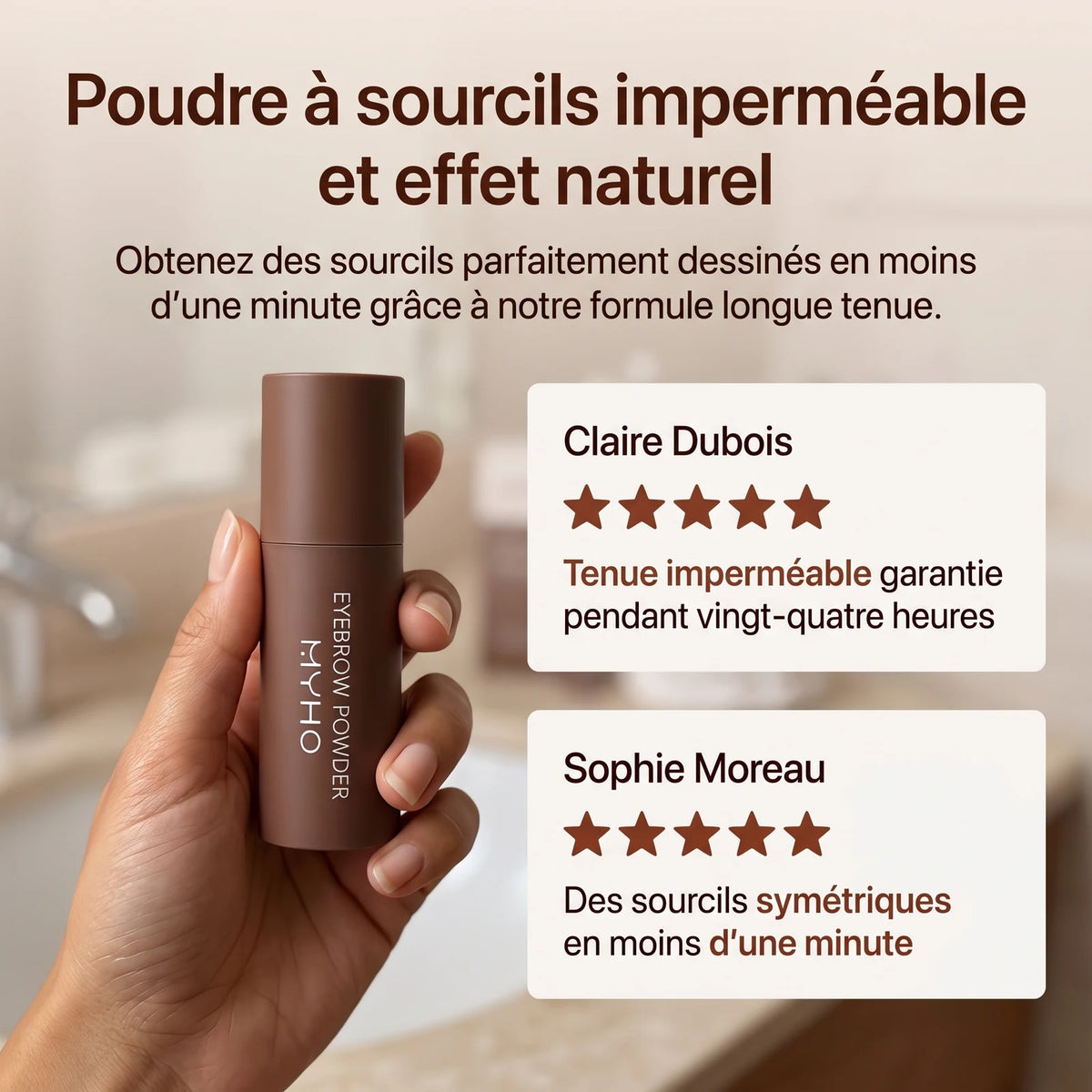 Poudre à sourcils imperméable et effet naturel — 9