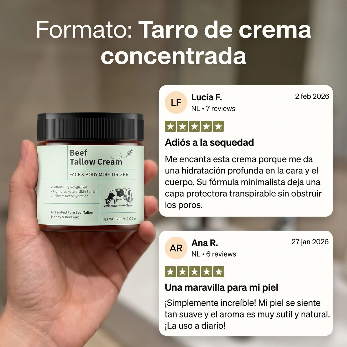 Crema Hidratante Facial y Corporal de Sebo de Res — 9