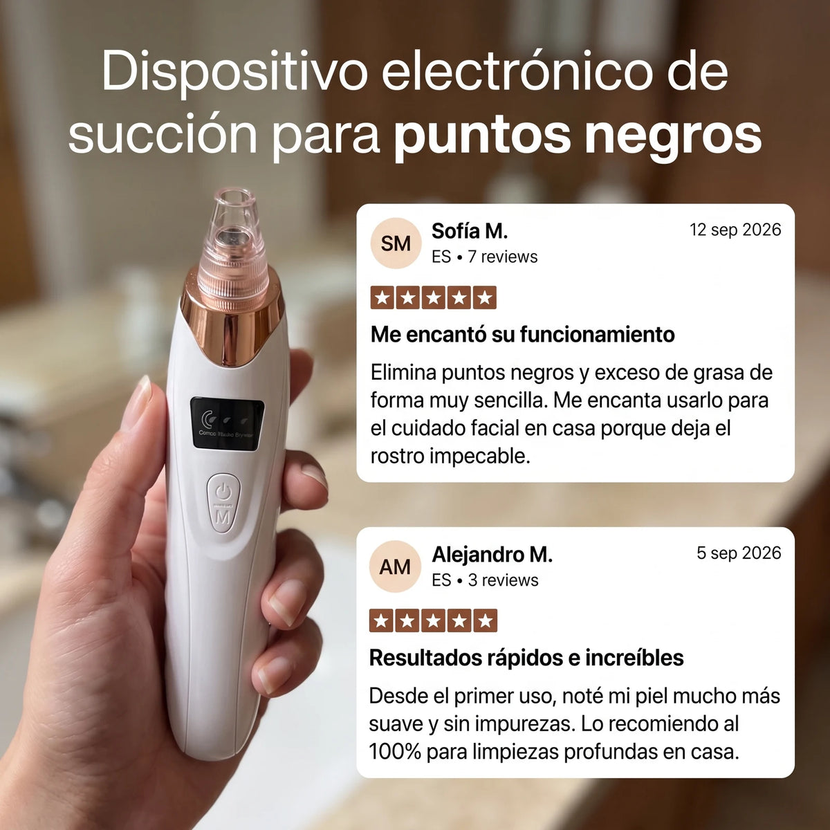 Dispositivo electrónico de succión para limpieza facial profunda — 9