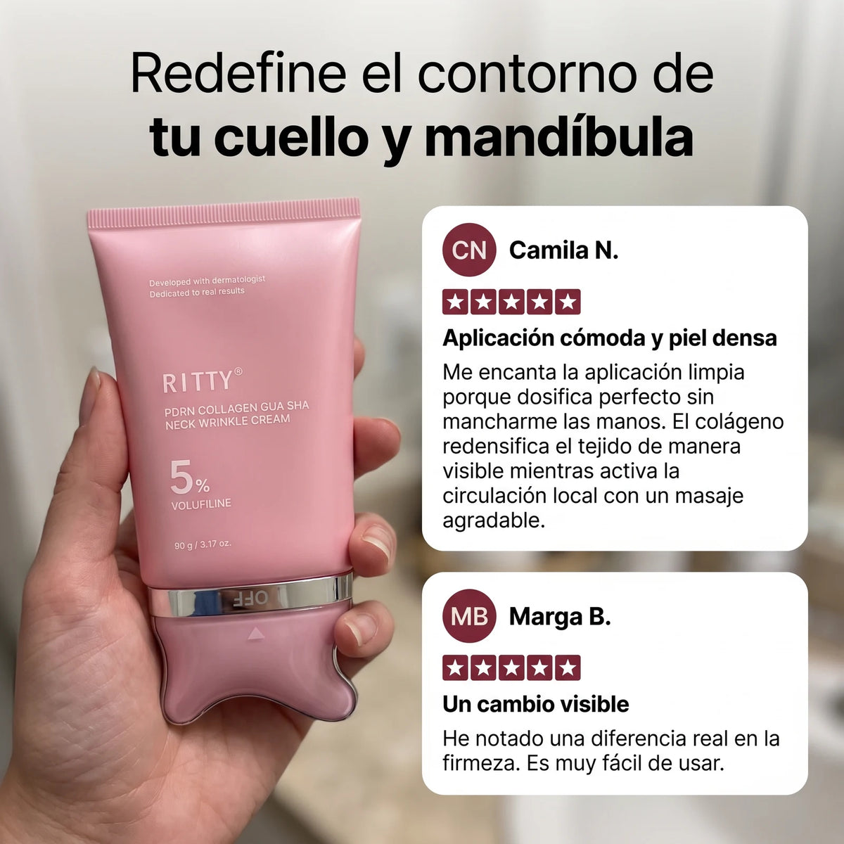 Crema Reafirmante de Cuello y Mandíbula con Cabezal Gua Sha — 9