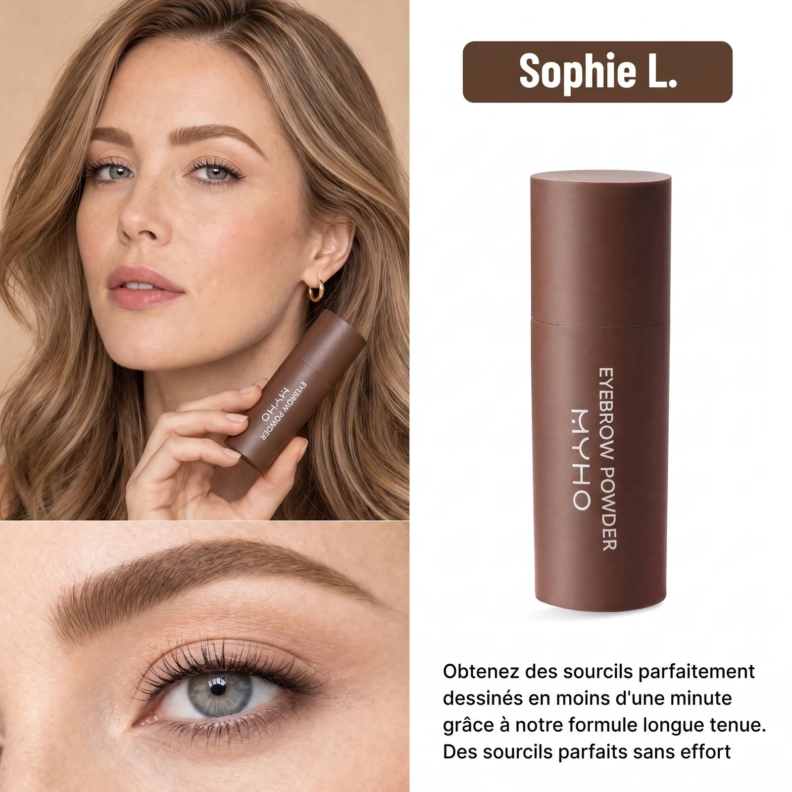 Cielo | Poudre à sourcils imperméable et effet naturel — Brun clair