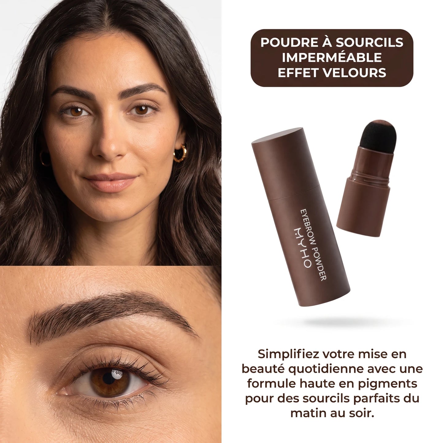 Delta | Poudre à Sourcils Imperméable Effet Velours — Brun Foncé