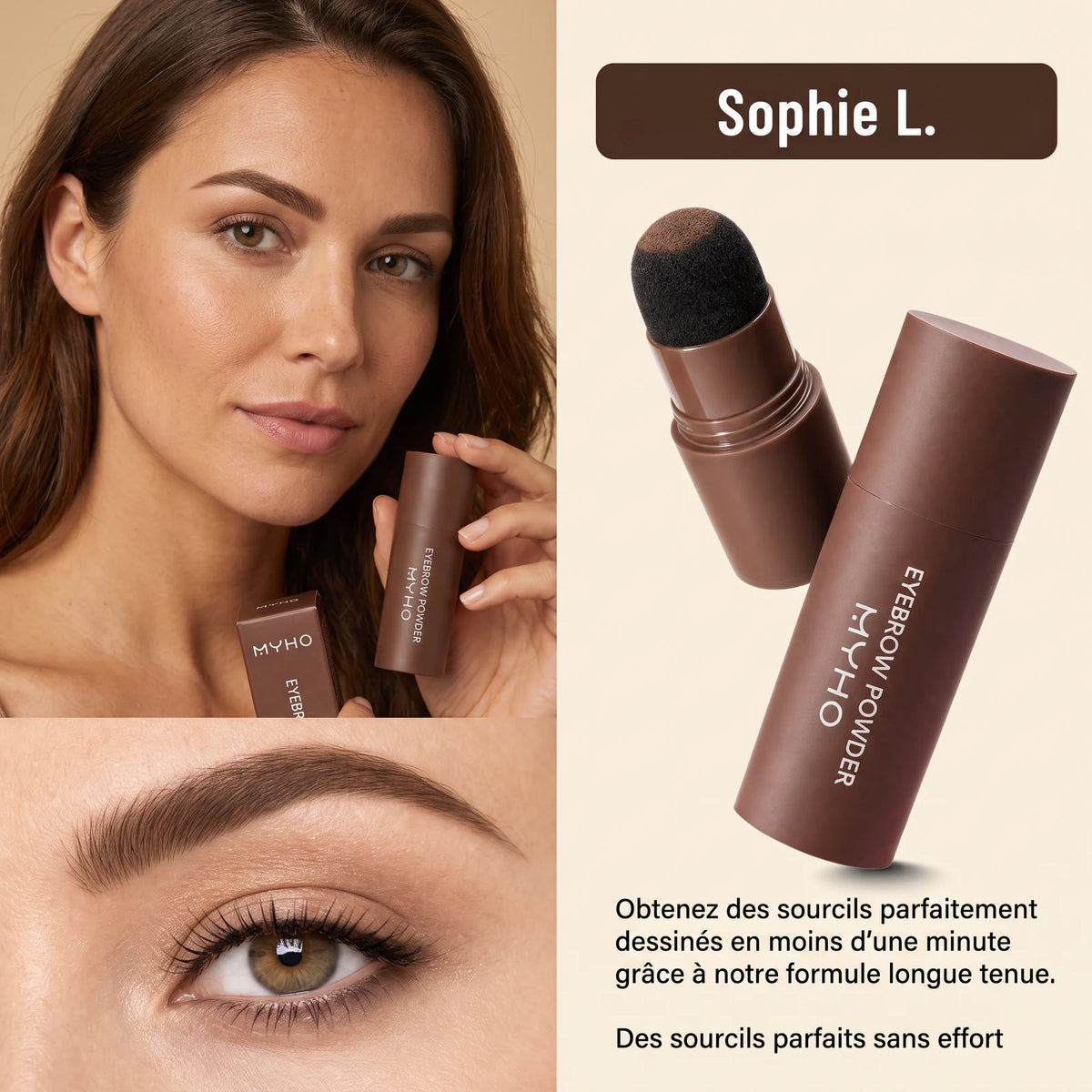 Cielo | Poudre à sourcils imperméable et effet naturel — Brun naturel